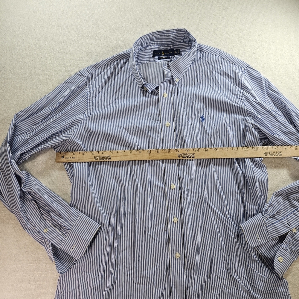 Ralph Lauren Performance XL Blue Stripe Nylon Stretch Shirt - Picture 4 of 7